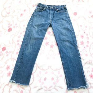 vtg Levis M 28/29 orange tab light wash cropped fr
